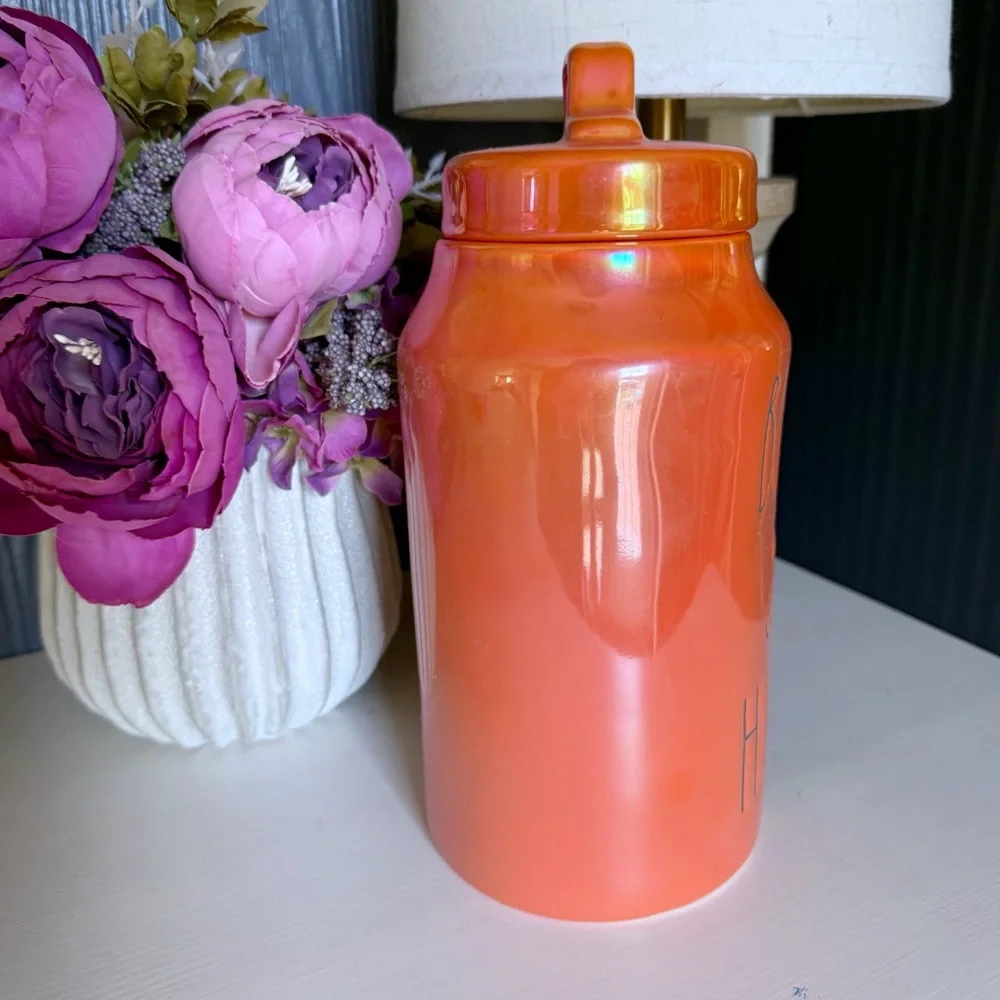 Rae Dunn Bugs & Hisses Iridescent Orange Canister Halloween Spooky Goth New